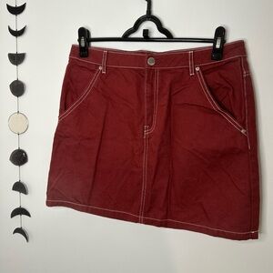 H&M Divided Red Contrast Stitch Skirt